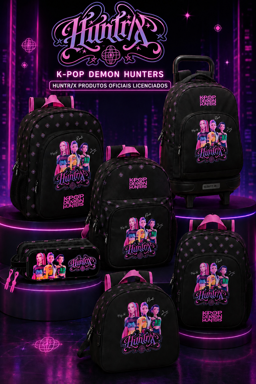 Coleção escolar Negra K-POP Demon Hunters