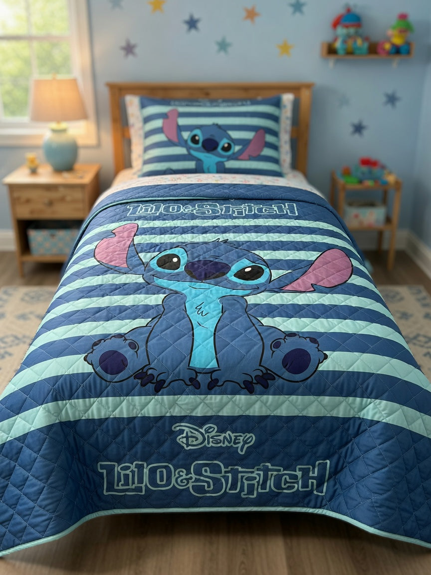 Edredão Nórdico Stitch Azul