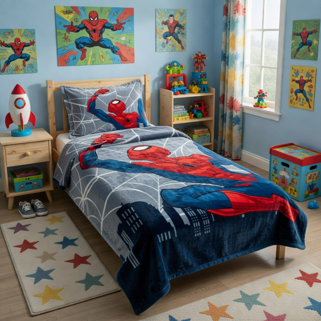 Grey Spider-Man Blanket — 160 × 220 cm