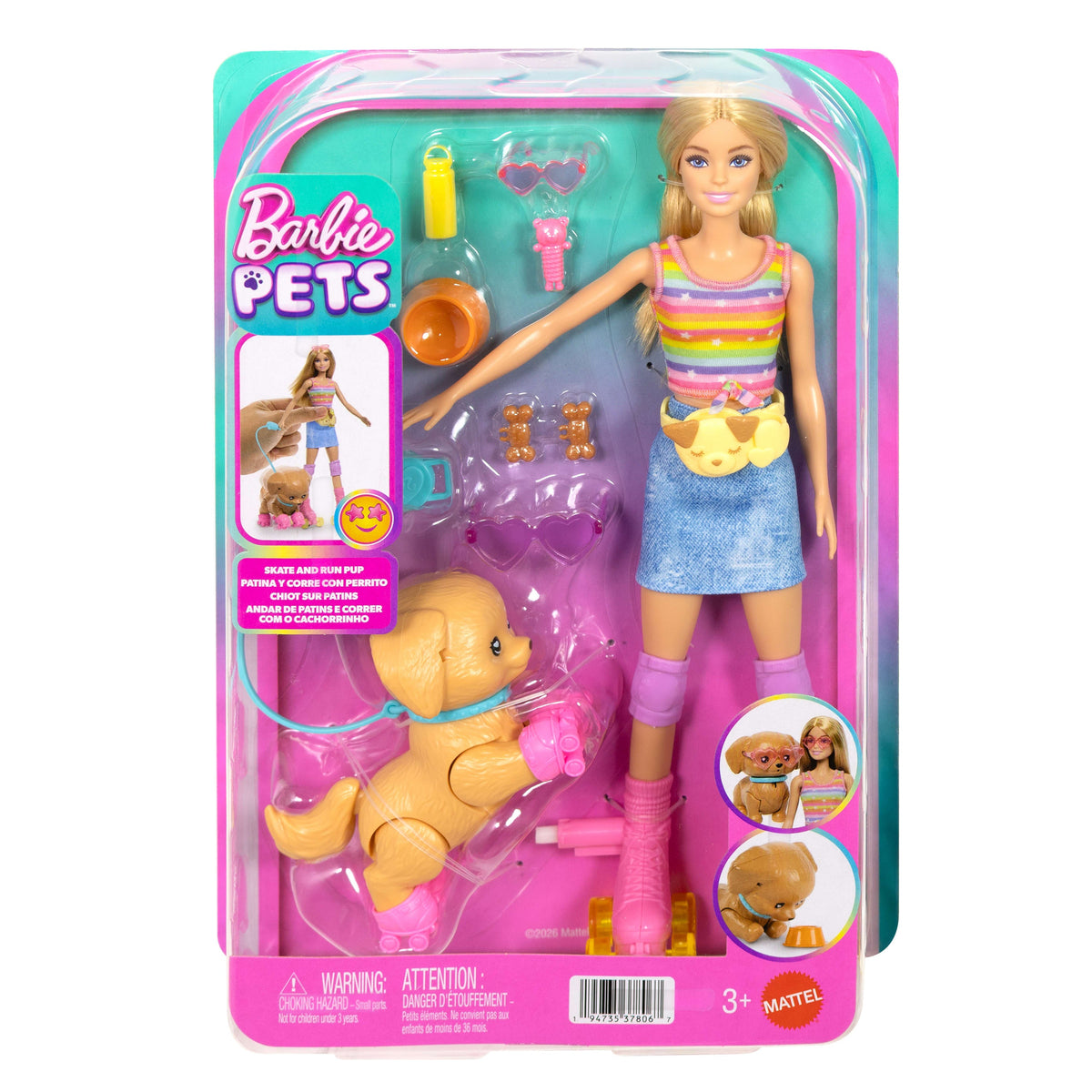 Boneca Barbie com Cachorrinho e Patins — imagem 6
