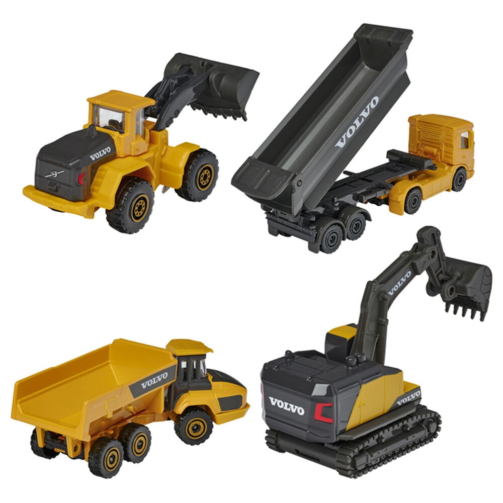 Conjunto de 5 Veículos de Construção Volvo Majorette