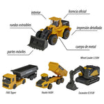 Conjunto de 5 Veículos de Construção Volvo Majorette