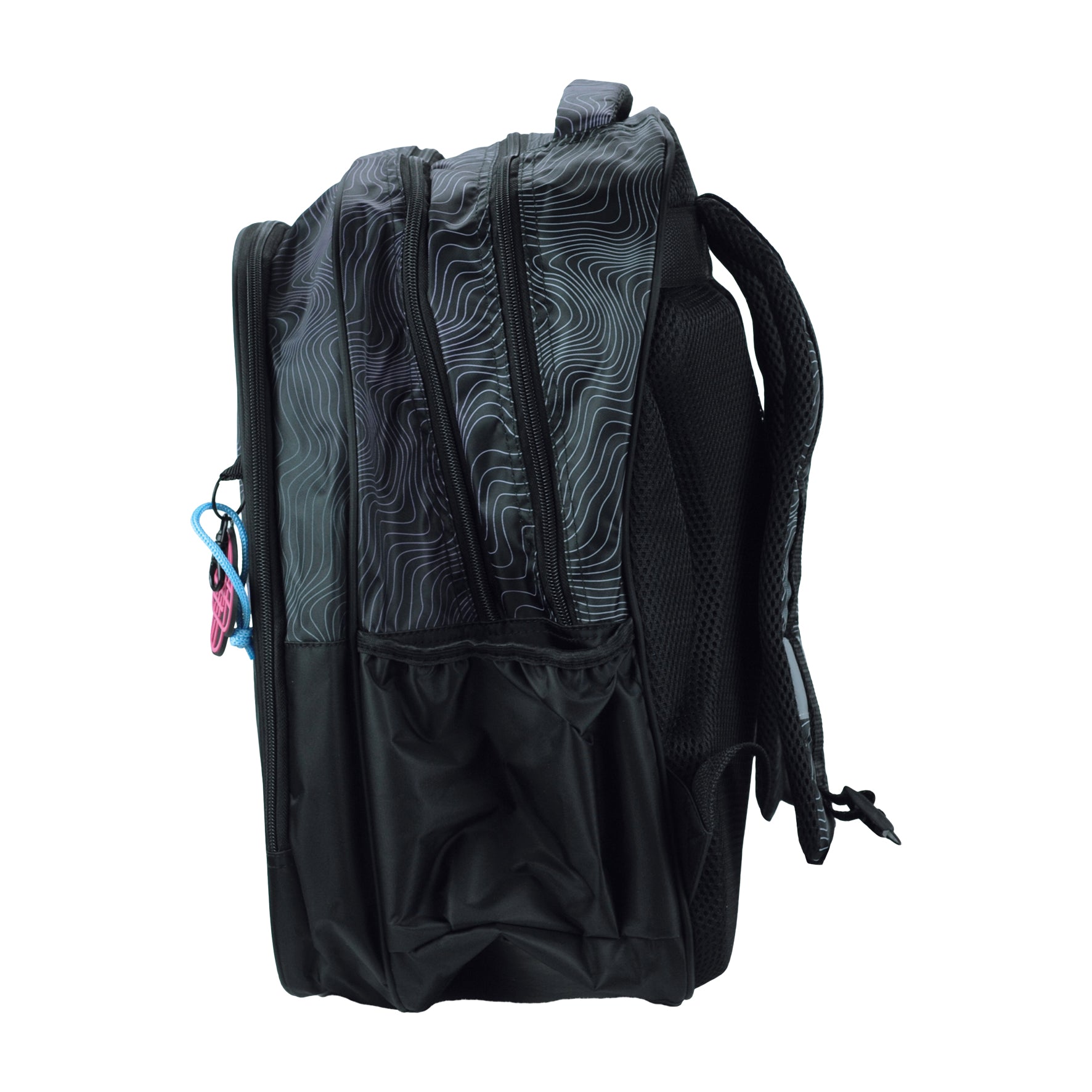 Mochila escolar preta K-POP Demon Hunters com 3 compartimentos 42cm