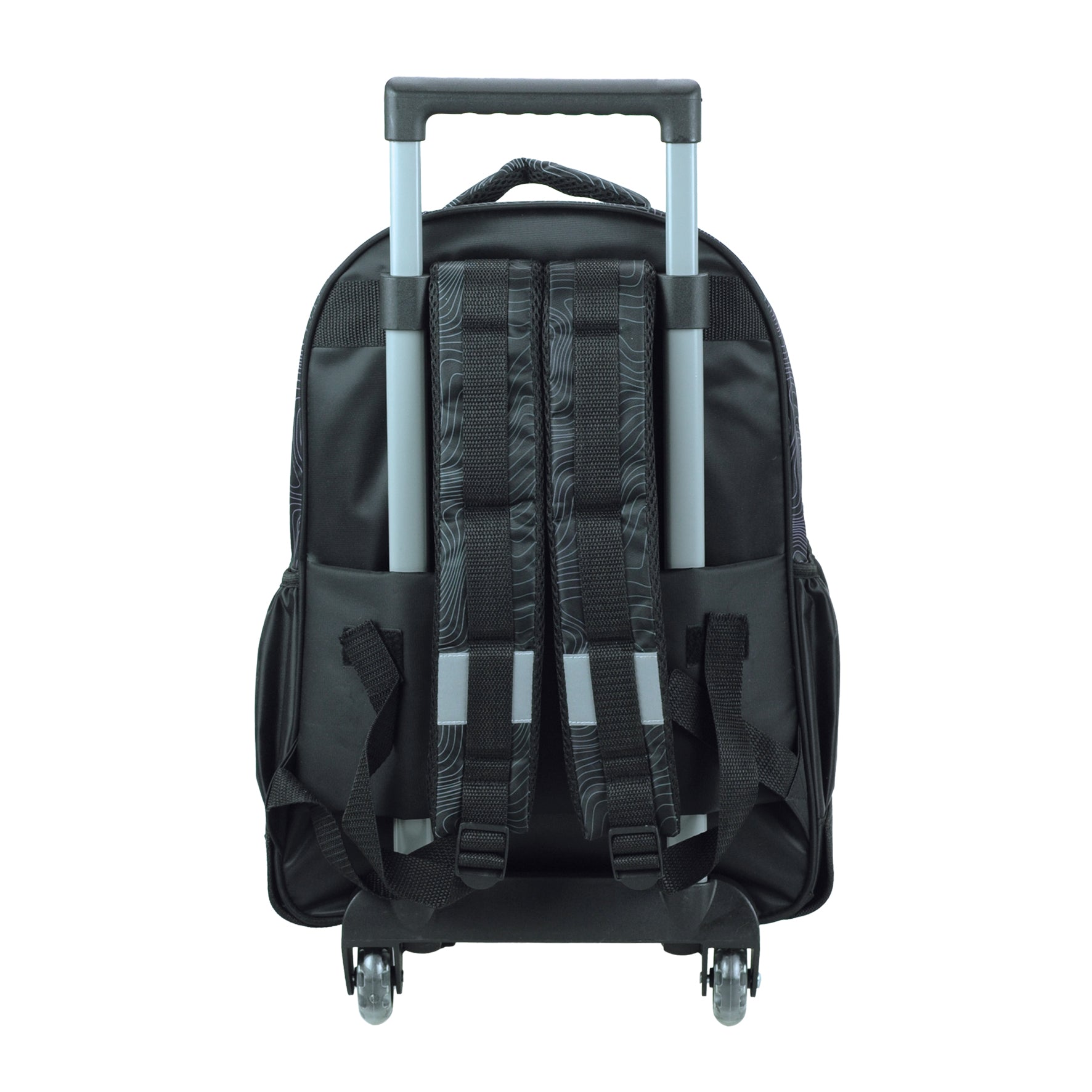 Trolley escolar preto Bag K-POP Demon Hunters com 3 compartimentos 46cm