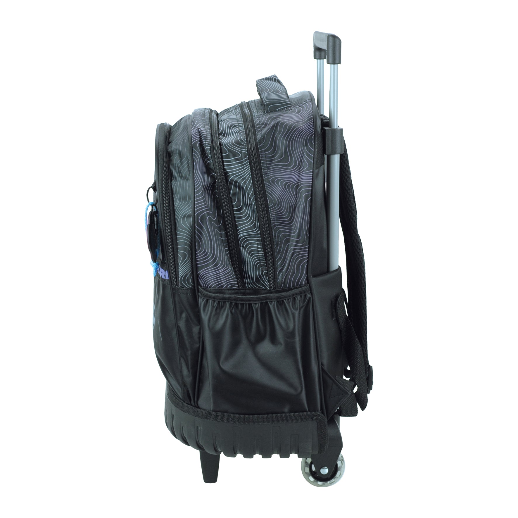Trolley escolar preto Bag K-POP Demon Hunters com 3 compartimentos 46cm
