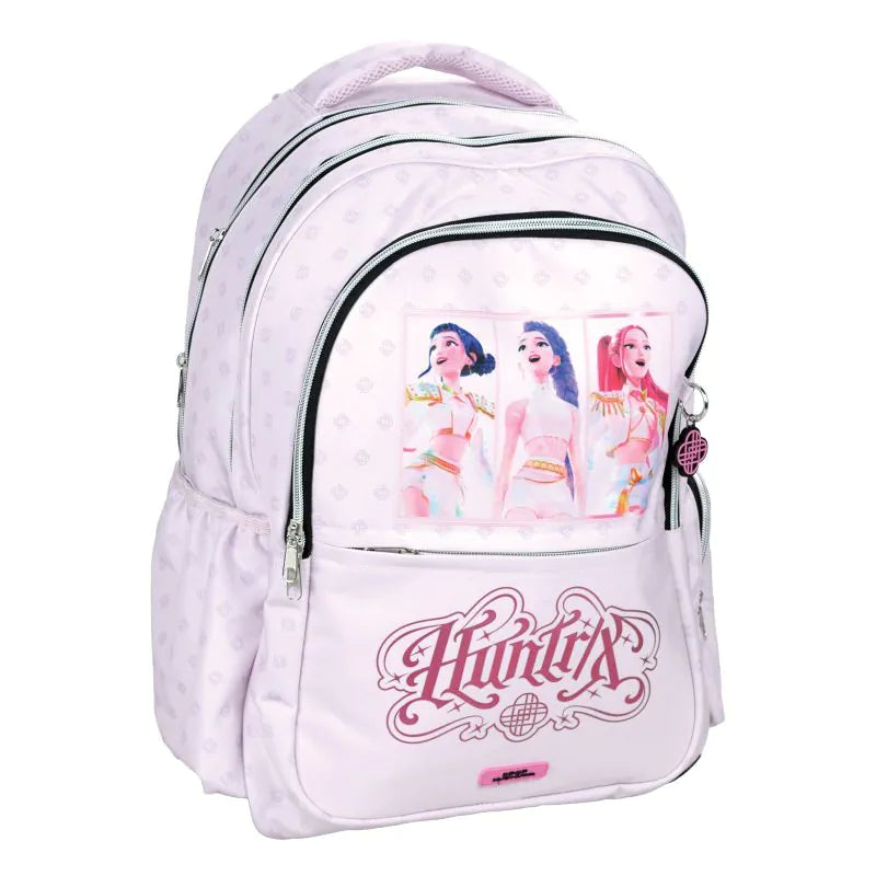 Mochila escolar doble rosa K-POP Demon Hunters con 3 compartimentos 46cm