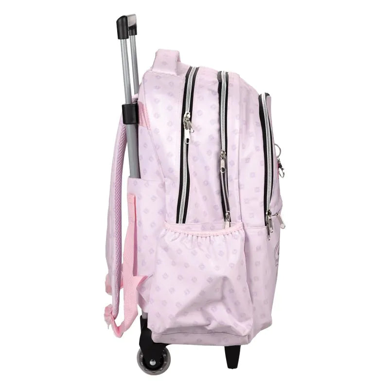 Mochila escolar con ruedas rosa K-POP Demon Hunters con 3 compartimentos 46cm