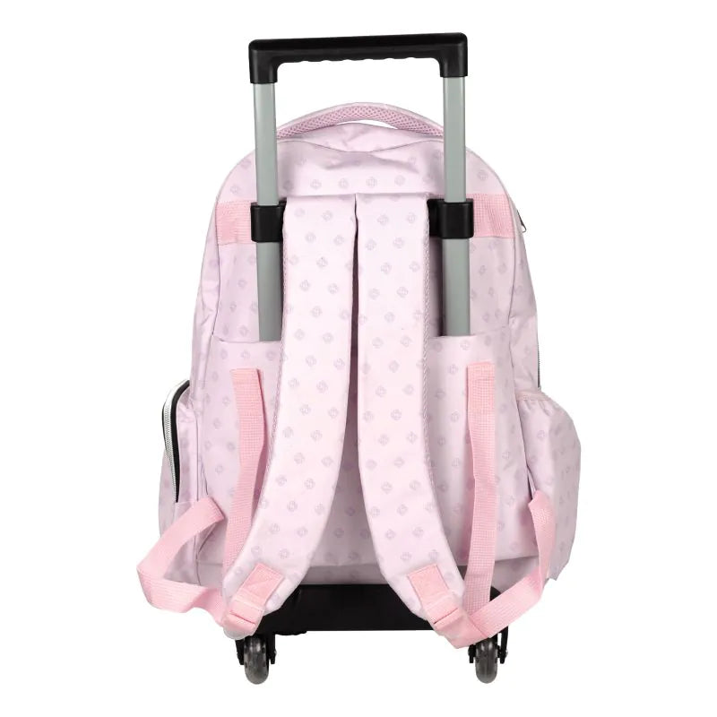 Trolley escolar rosa Bag K-POP Demon Hunters com 3 compartimentos 46cm
