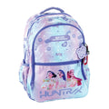 Mochila escolar lilás K-POP Demon Hunters com 3 compartimentos 46cm