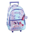 Trolley escolar lilás Bag K-POP Demon Hunters com 3 compartimentos