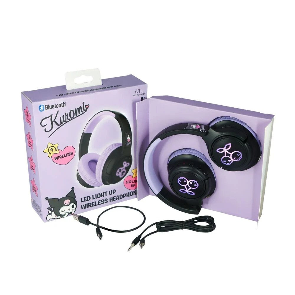 Auriculares Infantis Kuromi Hello Kitty LED Bluetooth - imagem 1