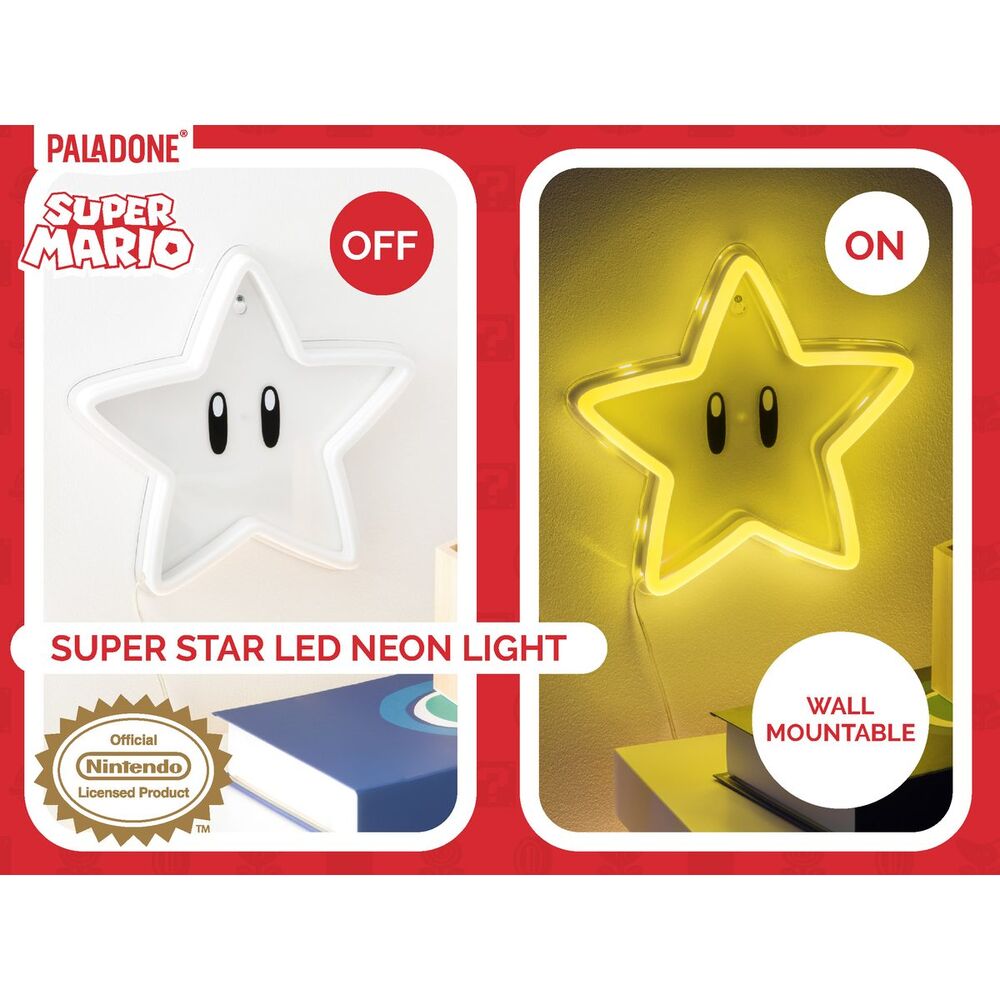 Luz LED de Parede Super Estrela Super Mario 24 cm — imagem 6
