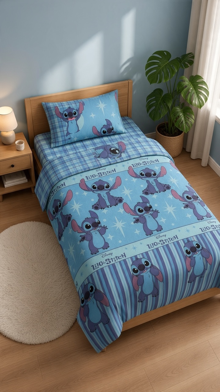 Juego de sábanas Coralina Stitch Azul