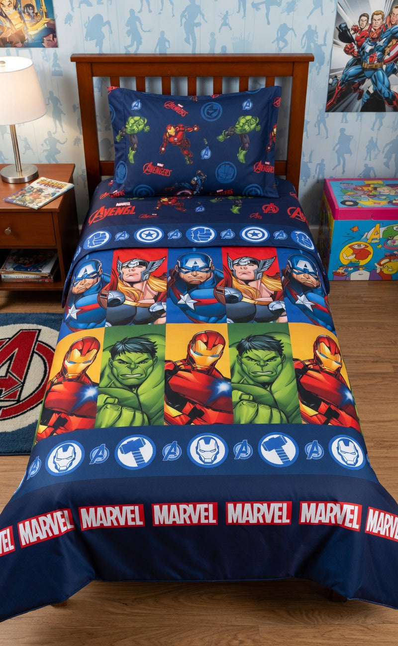 Jogo de lençóis Infantil Avengers Marvel Azul — imagem principal