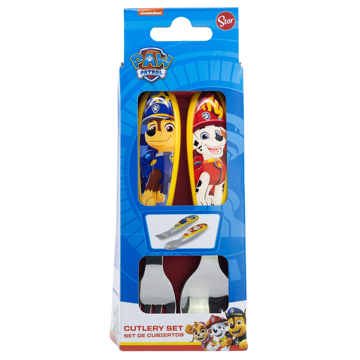 Conjunto talheres em metal (colher + garfo) Patrulha Pata Boy Rescue Pups