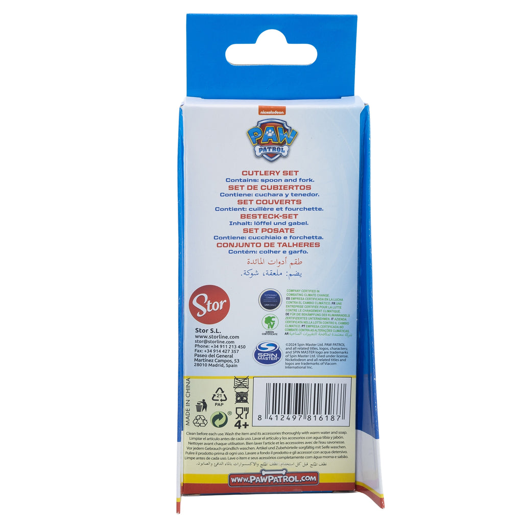 Conjunto talheres em metal (colher + garfo) Patrulha Pata Boy Rescue Pups