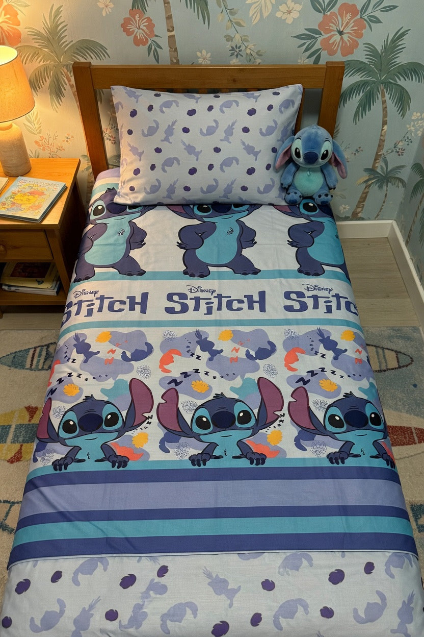 Jogo de lençóis Infantil Stitch Disney Sonhos Azul — imagem principal