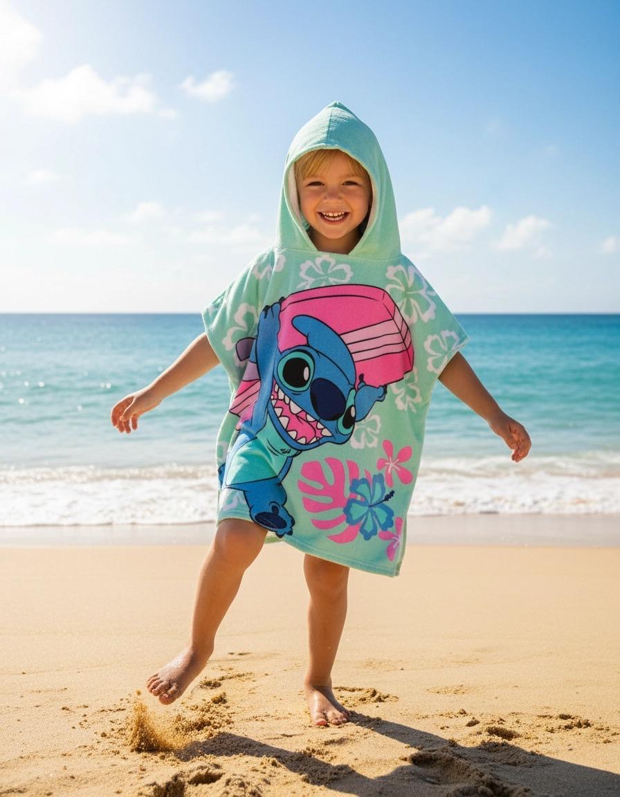Poncho Toalha de Praia Stitch