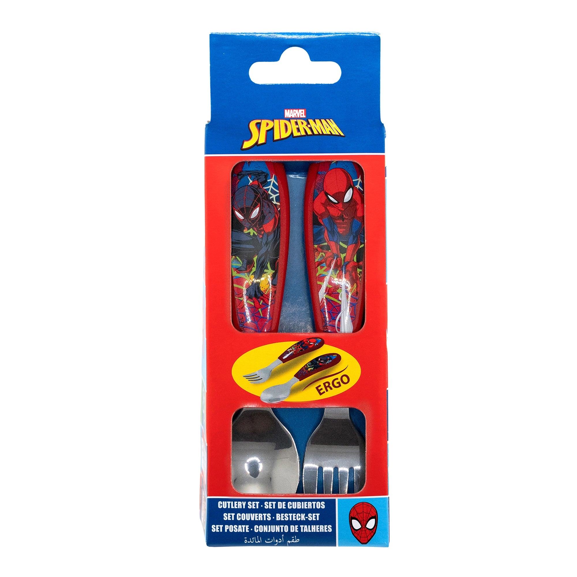 Conjunto talheres em metal (colher + garfo) Spiderman Moving Target