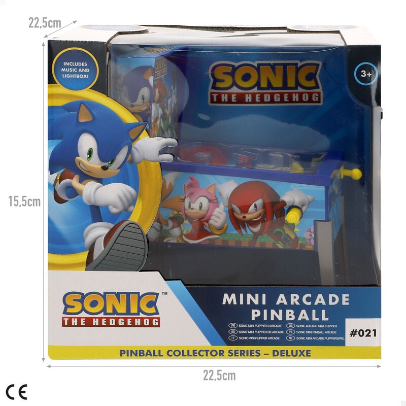 Mini Arcade Pinball Sonic the Hedgehog com Luzes e Sons