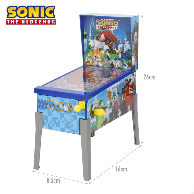 Mini Arcade Pinball Sonic the Hedgehog com Luzes e Sons