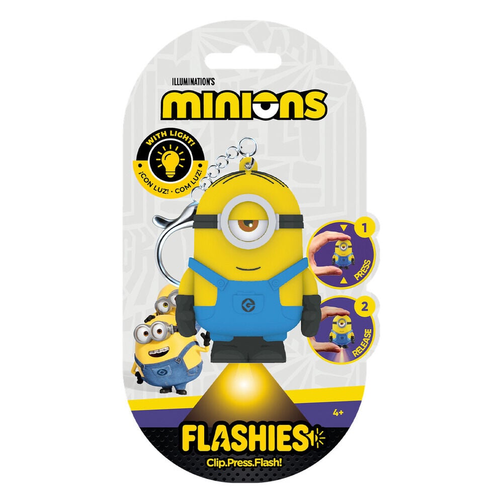 Porta-chaves Flashies Minions com Figura 3D e Luz