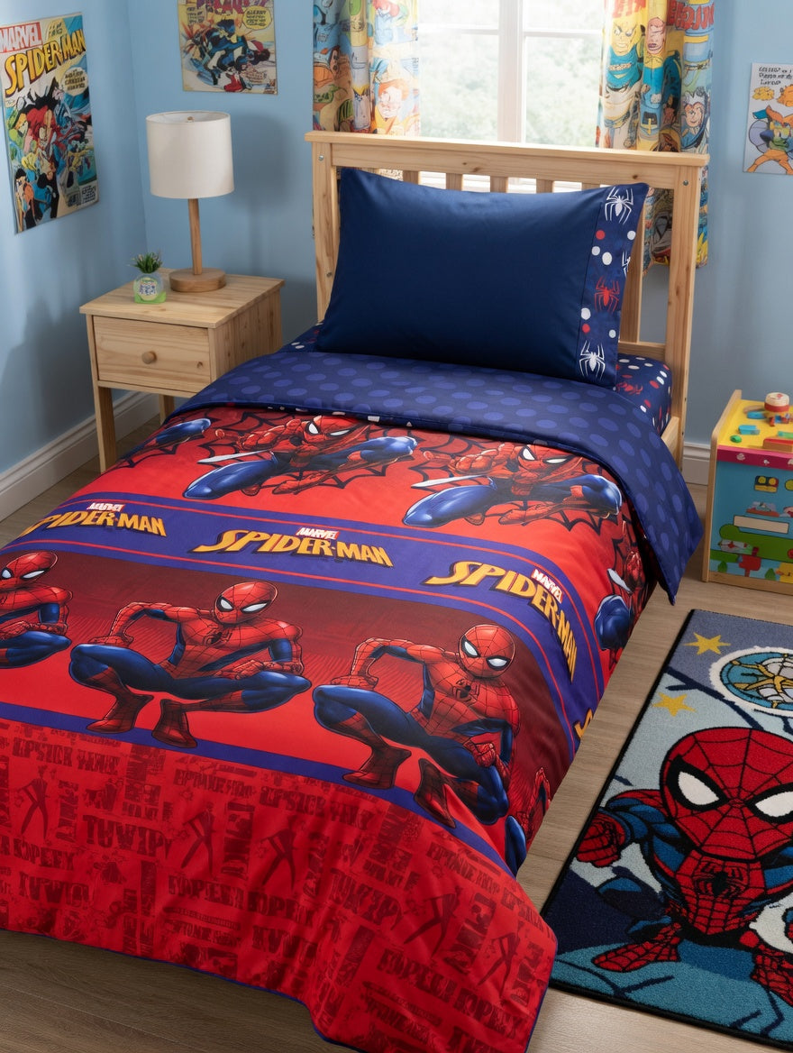 Jogo de lençóis Infantil Spider-Man Marvel Vermelho e Azul — imagem principal
