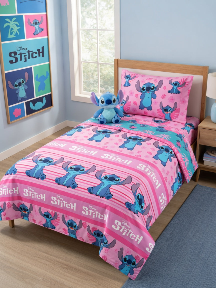 Juego de sábanas Coralina Stitch Rosa