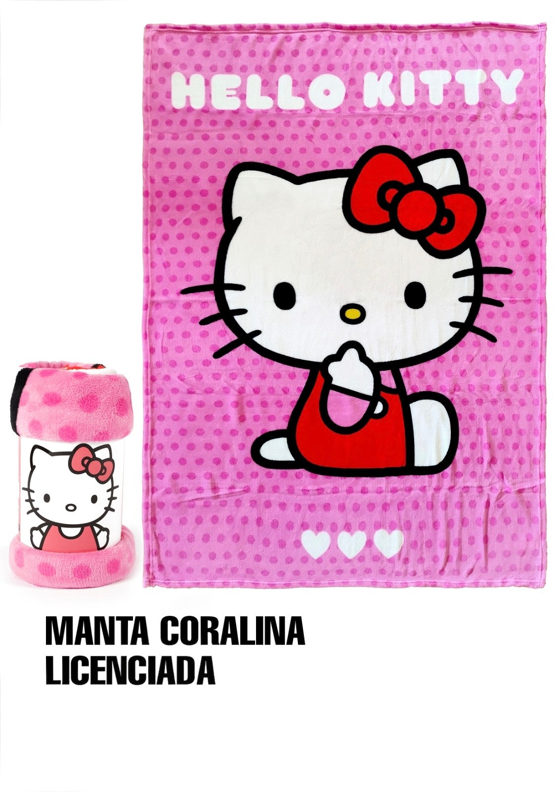 Manta Coralina Hello Kitty Rosa