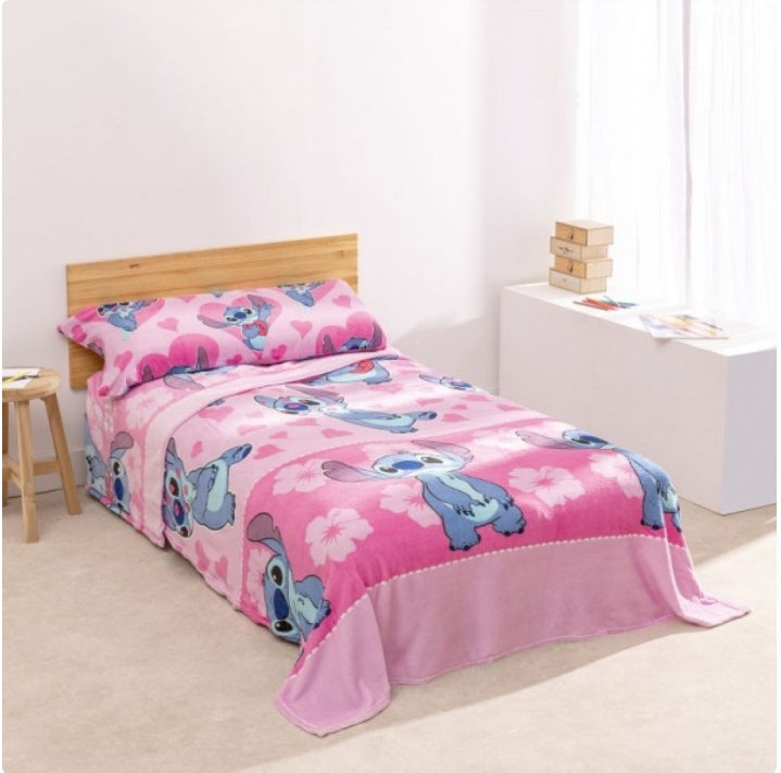 Jogo Cama Coralina Stitch Rosa