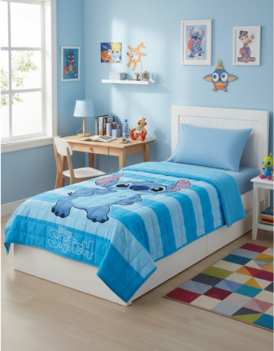 Edredão c/sherpa Stitch Azul