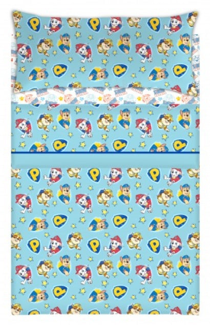 Jogo de cama Patrulha Pata - Azul