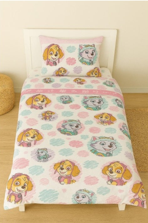 Jogo de cama Patrulha Pata - Rosa