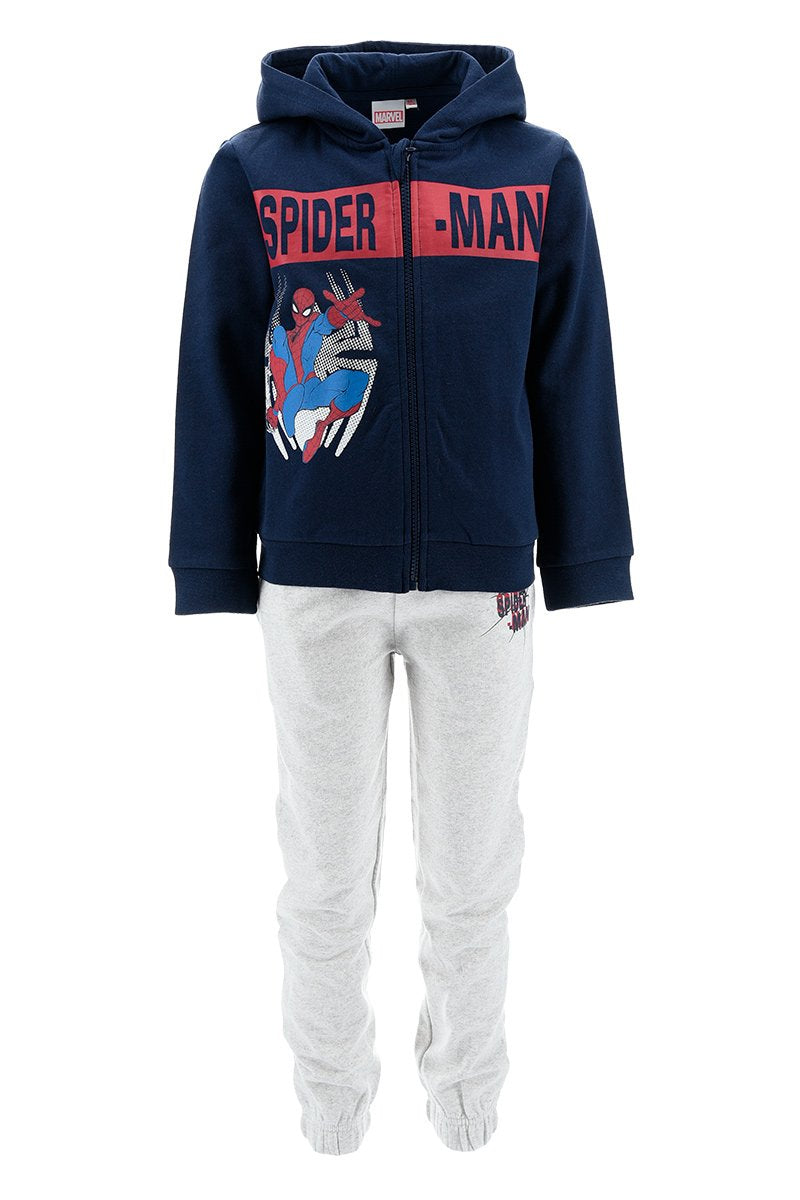 Fato de Treino Spider-Man Azul Marinho/Cinzento com Capuz – Outono/Inverno