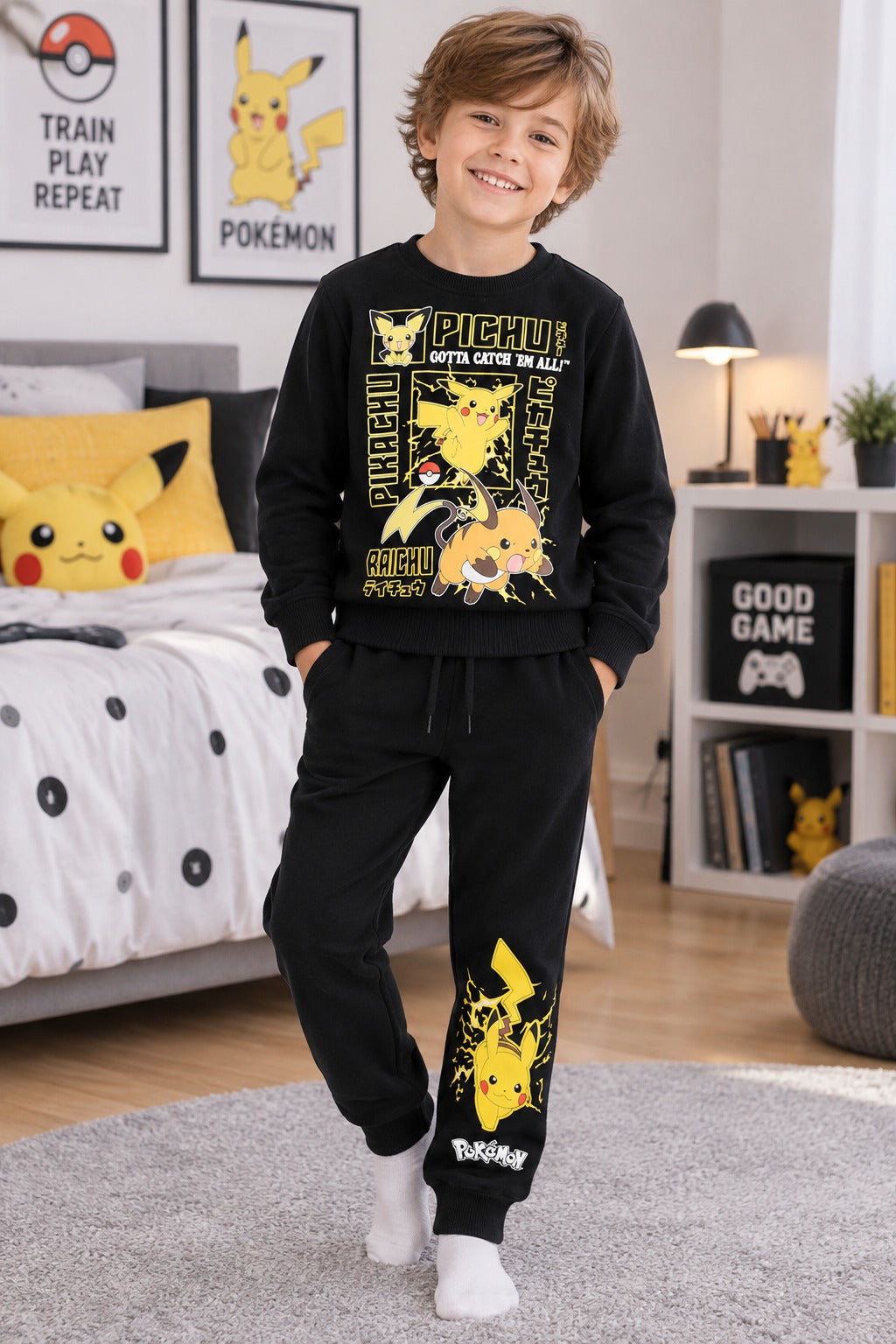 Fato de Treino Pokémon Preto – Outono/Inverno
