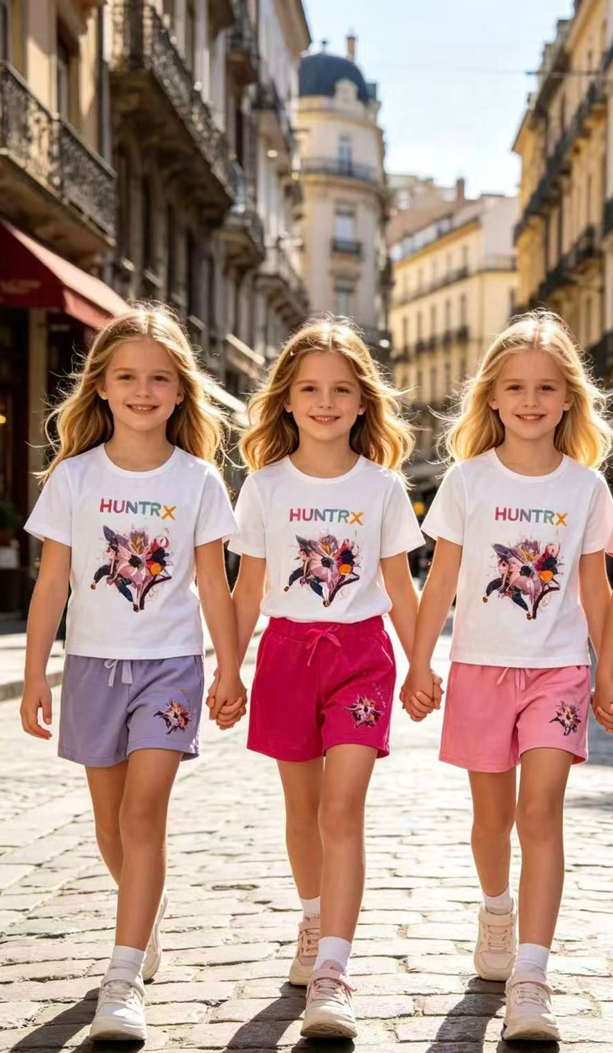 Conjunto K-POP T-Shirt + Calções com laço (3 cores)