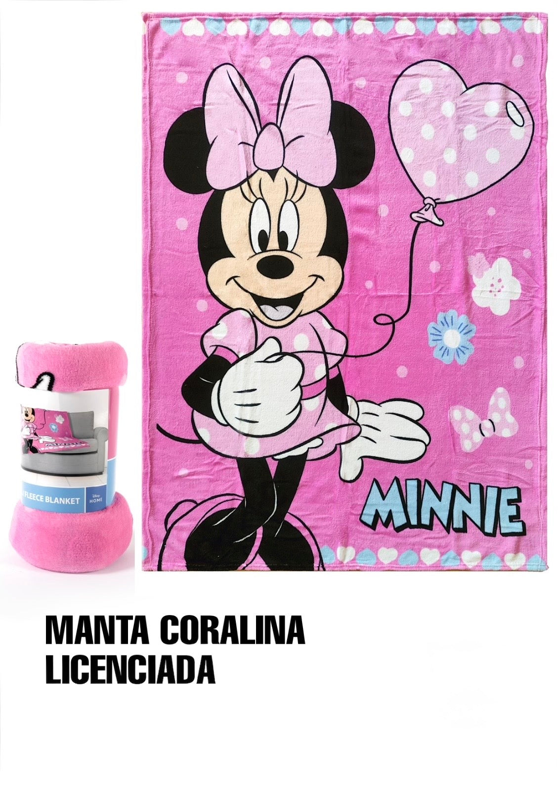 Manta Coralina Minnie Rosa