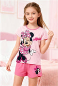 Pijama Minnie Infantil T-Shirt + Calções 100% poliéster
