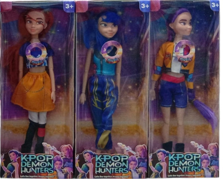 Conjunto de 3 Bonecas K-Pop Demon Hunters 30cm