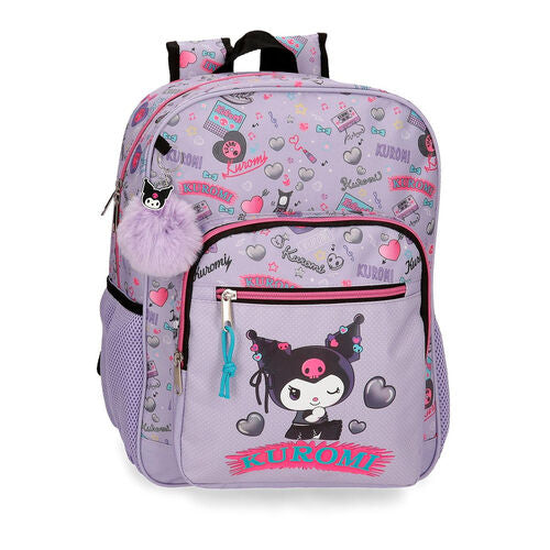 Mochila Retropop Kuromi Hello Kitty 38cm adaptável