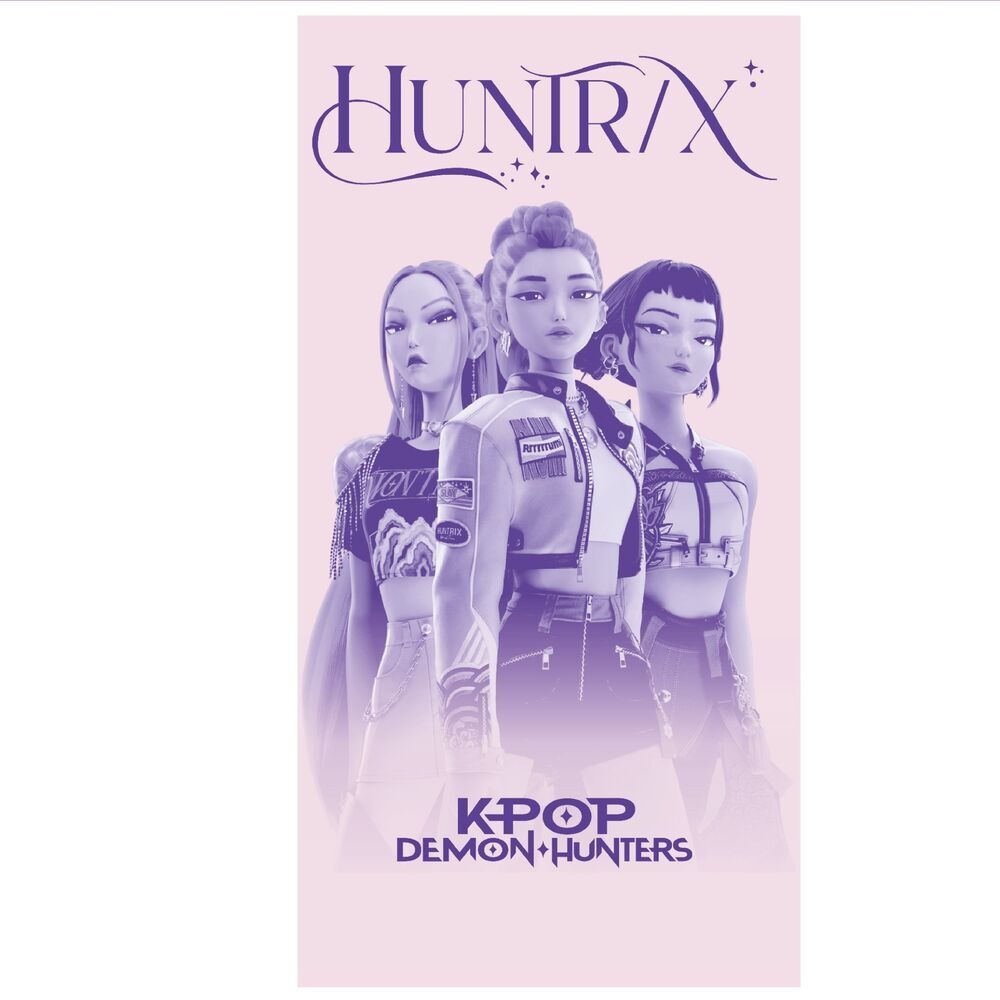 Toalha de praia Huntrix K-POP Demon Hunters microfibra