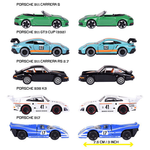 Conjunto de 5 carros Porsche