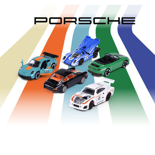 Conjunto de 5 carros Porsche