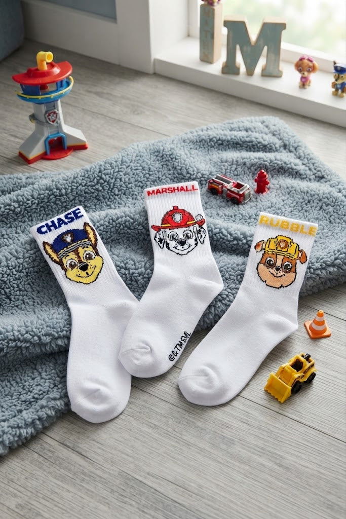 Pack de 3 Pares de Meias Desporto Patrulha Pata – Venda Sortida