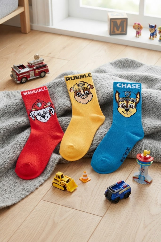 Pack de 3 Pares de Meias Desporto Patrulha Pata – Venda Sortida