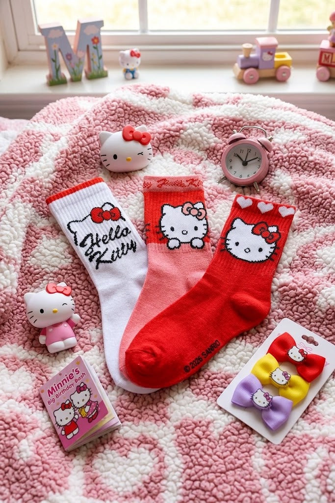 Pack de 3 Pares de Meias Desporto Hello Kitty – Venda Sortida