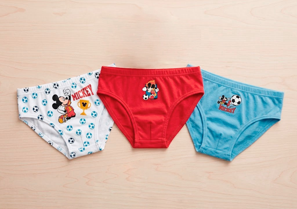 Pack de 3 Cuecas Infantis Mickey – 100% Algodão