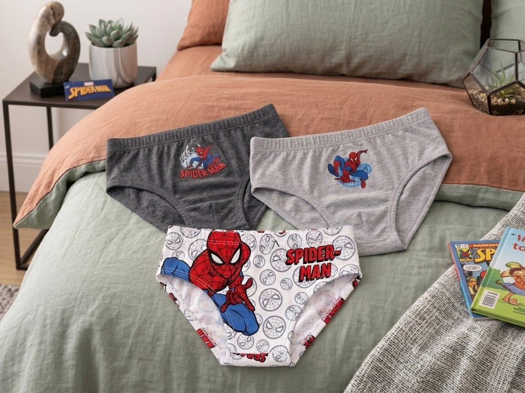 Pack de 3 Cuecas Infantis Spider-Man – 100% Algodão