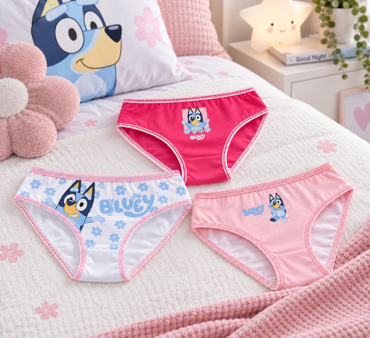 Pack de 3 Cuecas Infantis Bluey – 100% Algodão