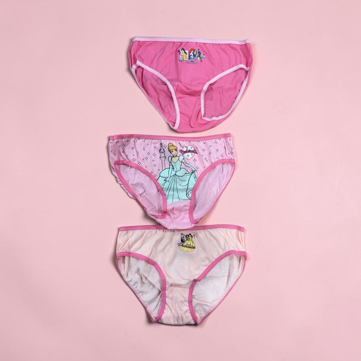 Disney Princess Girls' Briefs 3-Pack – 100% Cotton